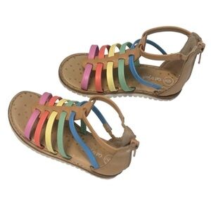 Cat & Jack Toddler Girls Farrah Rainbow Gladiator Sandals Size 9